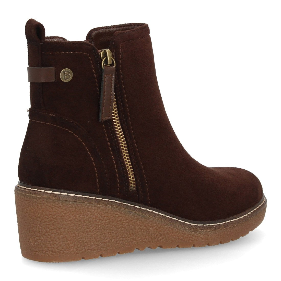 Botines de cuña para mujer 1986-17-Marron