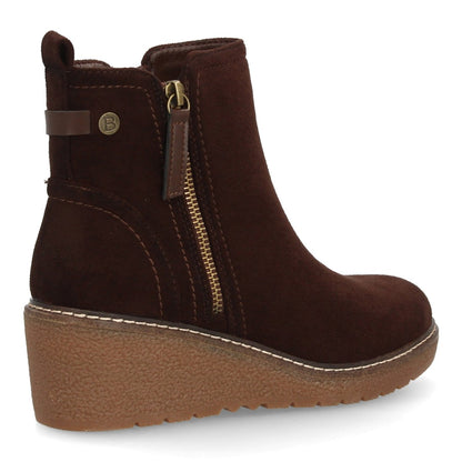 Botines de cuña para mujer 1986-17-Marron