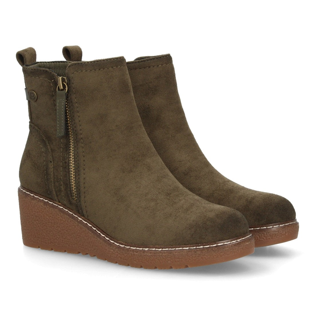 Botines de cuña para mujer 1986-17-Verde