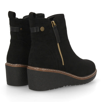 Botines de cuña para mujer 1986-17-Negro