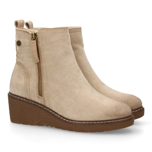 Botines de cuña para mujer 1986-17-Beige