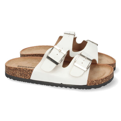 Sandalias planas con planta Bio para mujer 1AY-1056-Blanco