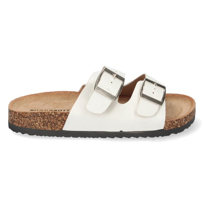 Sandalias planas con planta Bio para mujer 1AY-1056-Blanco