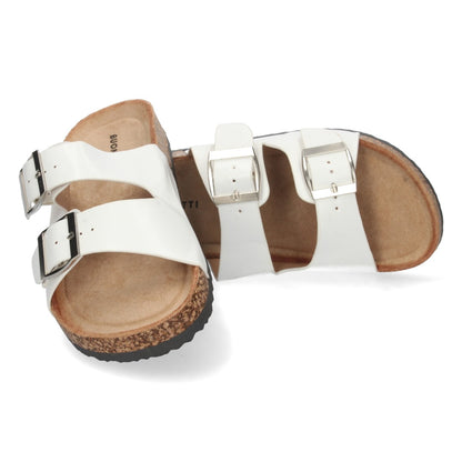 Sandalias planas con planta Bio para mujer 1AY-1056-Blanco