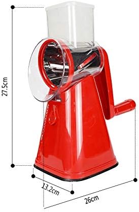 Ratllador de Formatge Rotatori amb 3 Fulles d'Acer Inoxidable - Tallador Rodó Multifuncional per a Verdures i Fruites