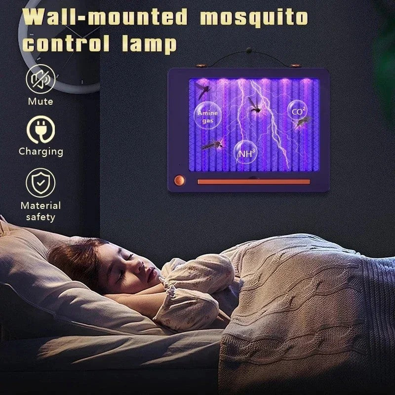 Llum Antimosquits Elèctrica Recarregable Blanca - Parany Silenciós amb Llum UV, Interior i Exterior
