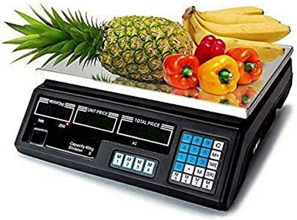 Bàscula Comercial Digital 40kg per a Fruites i Verdures amb Bateria Integrada