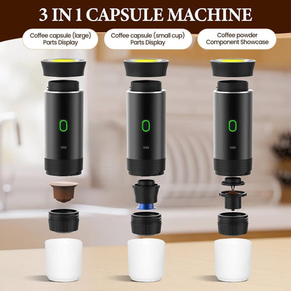 Màquina de Cafè Espresso Portàtil 3 en 1 – Cafè Perfecte a Qualsevol Lloc