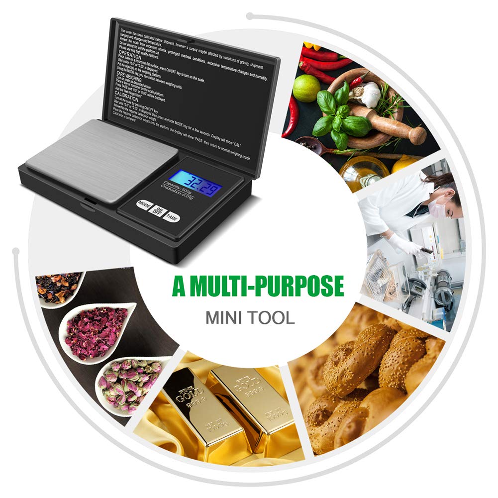 Bàscula Digital de Precisió 500g x 0.01g – Compacta, Portàtil i Multifunció