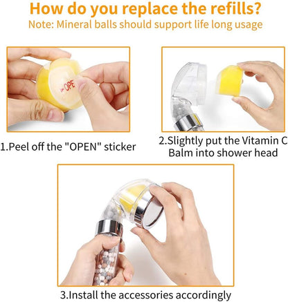 Capçal de Dutxa Filtrat amb Vitamina C i Aroma de Llimona – Transforma el teu Bany en un Spa