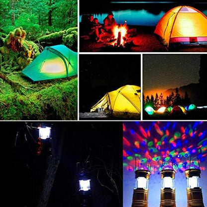Llanterna Càmping LED Recarregable amb Control de Veu i Bola de Cristall Multicolor