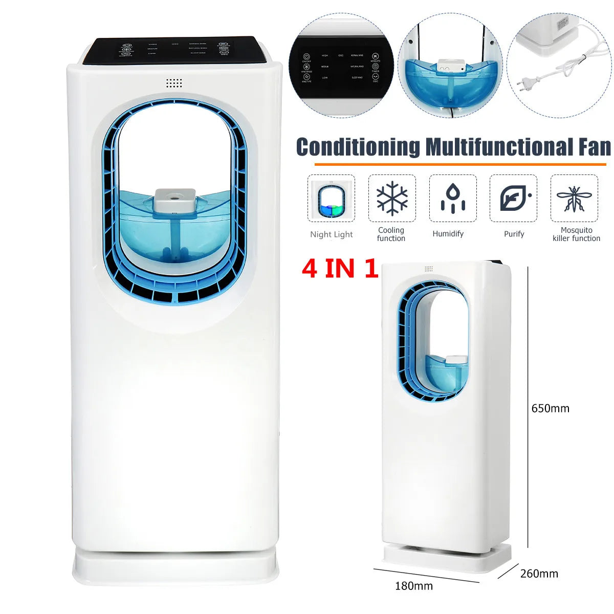 Ventilador Multifuncional d'Aire Condicionat i Purificació Domèstica - Humidificació i Control de Mosquits