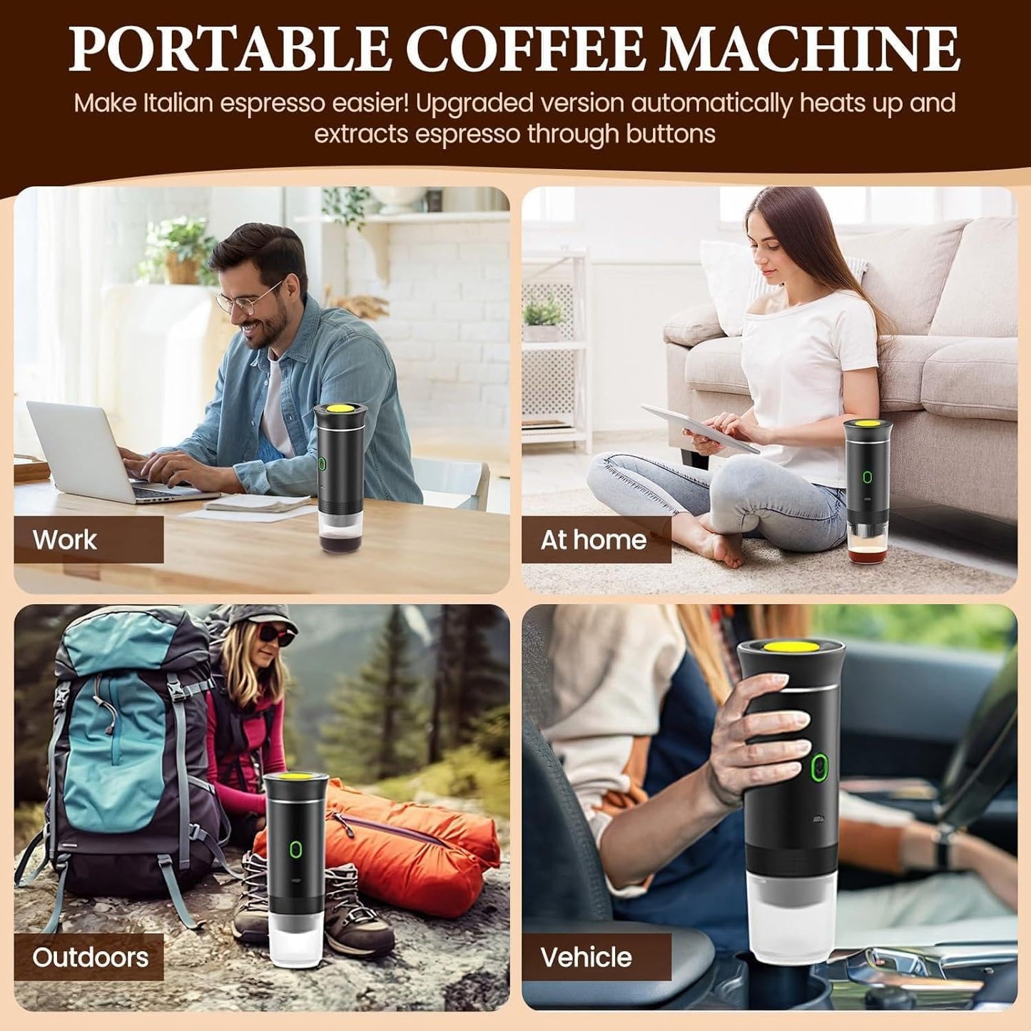 Màquina de Cafè Espresso Portàtil 3 en 1 – Cafè Perfecte a Qualsevol Lloc