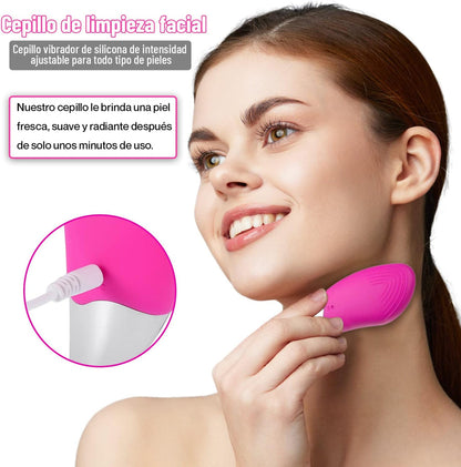 Raspall Netejador Facial Elèctric - Massatjador Exfoliant de Silicona Recarregable per a Bellesa i Cura de la Pell