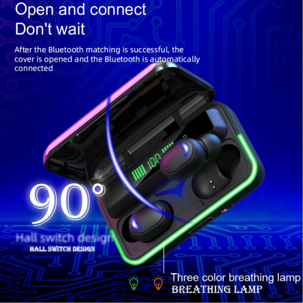 Auriculars Bluetooth 5.3 sense fil - HiFi Estèreo amb Micròfon, Pantalla LED i IPX7 a prova d'aigua