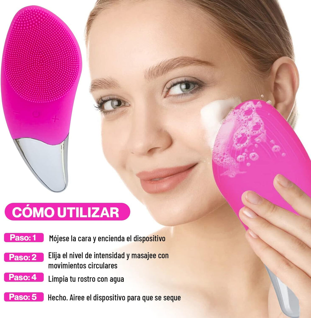 Raspall Netejador Facial Elèctric - Massatjador Exfoliant de Silicona Recarregable per a Bellesa i Cura de la Pell