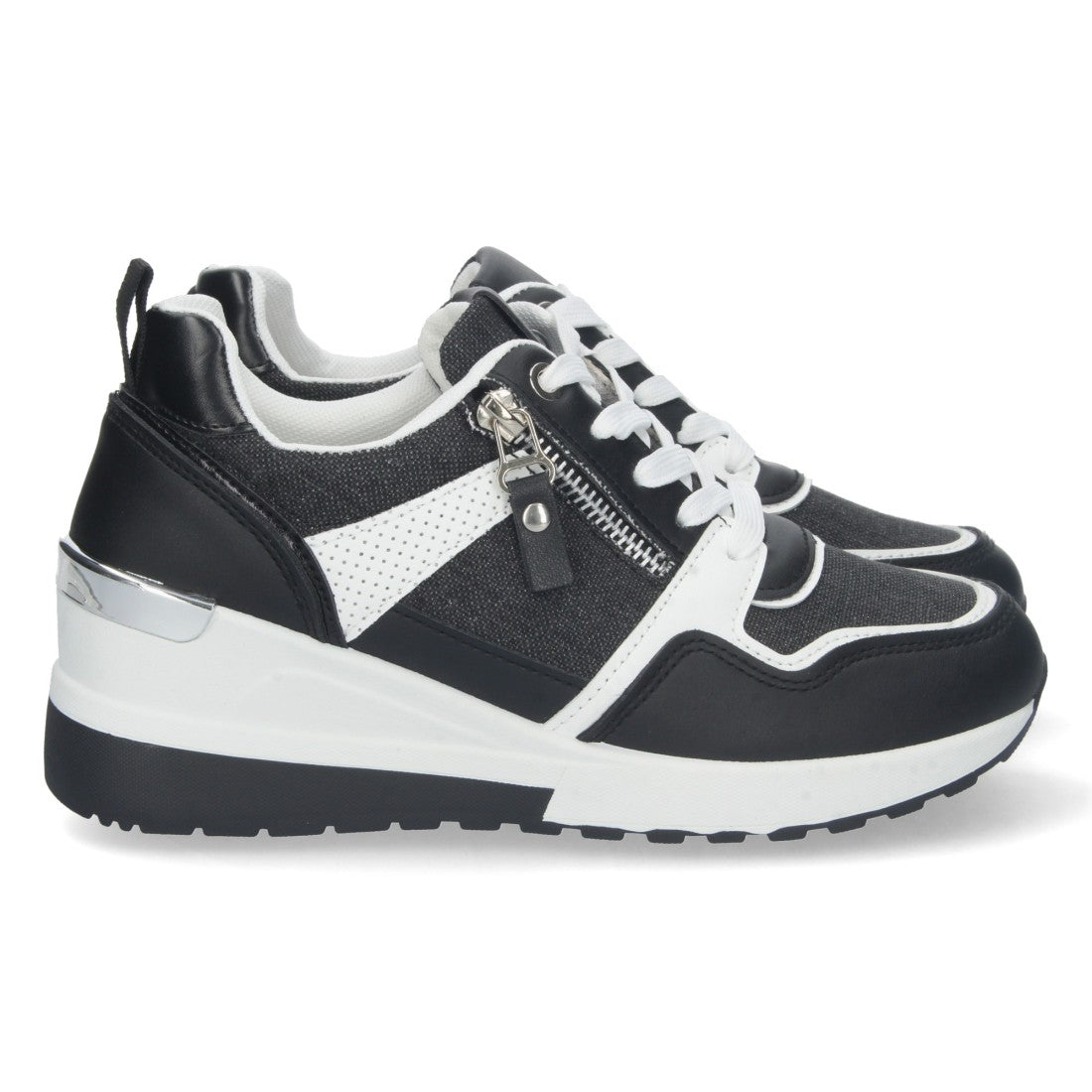Zapatillas de cuña para mujer ZZ-42-Negro
