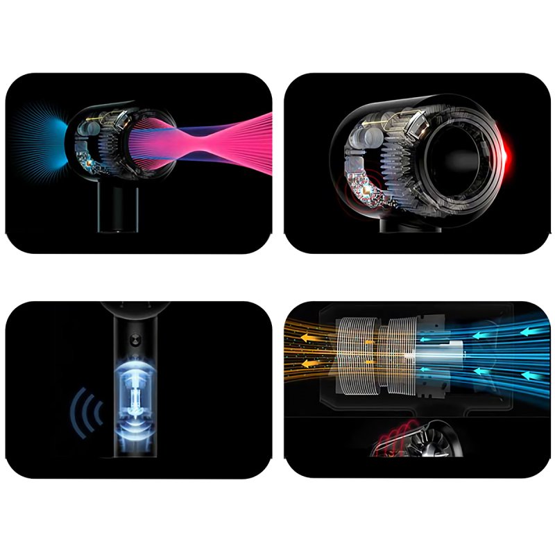 Assecador de cabells professional sense aspes amb tecnologia iònica i accessoris intercanviables