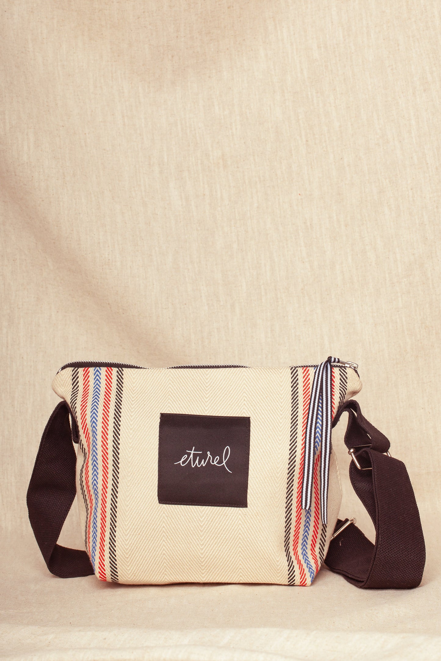 Bolso bandolera sarga de burgos crudo