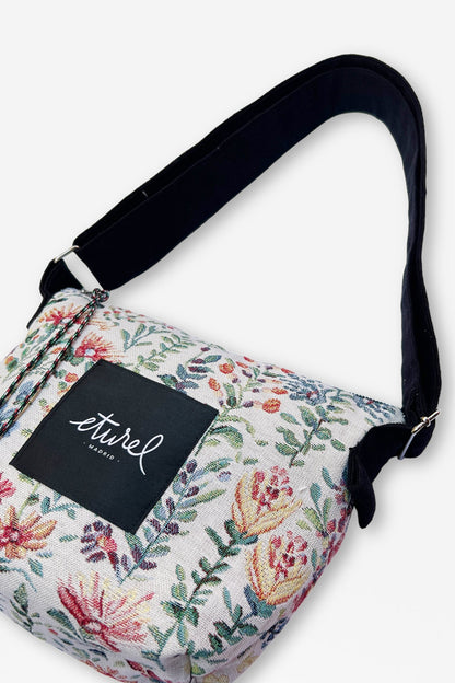 Bolso bandolera tejido jacquard azaleas