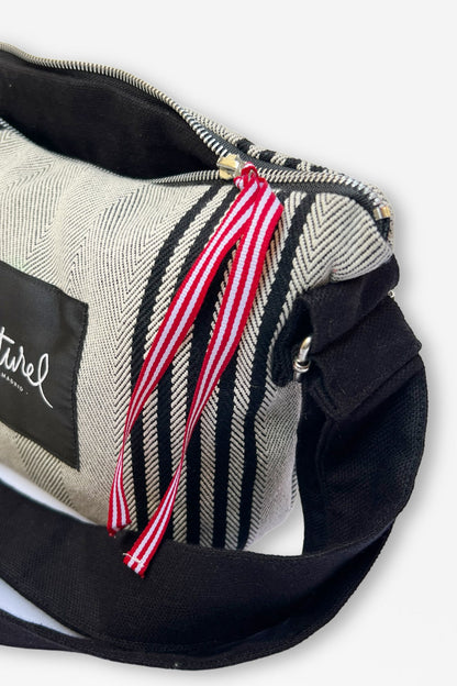 Bolso bandolera sarga de burgos negro