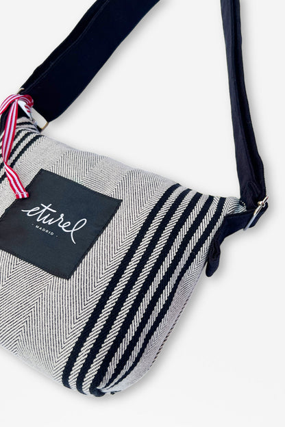 Bolso bandolera sarga de burgos negro