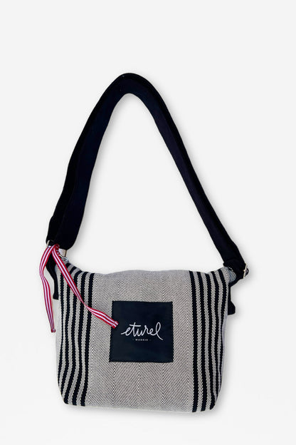 Bolso bandolera sarga de burgos negro
