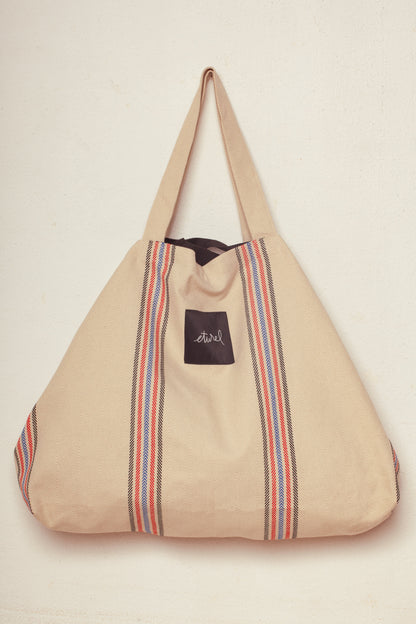 Bolso shopper maxi sarga de burgos crudo