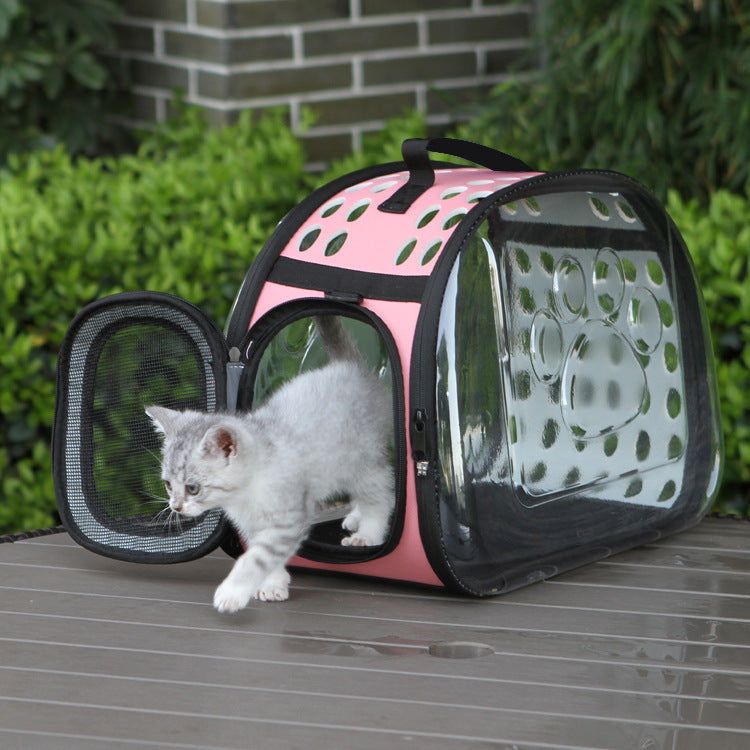 Bolso transparente plegable para mascotas
