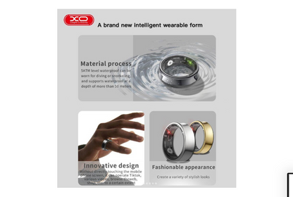 Anell Intel·ligent Smart Ring – Monitorització de Son, Oxigen i Ritme Cardíac (Color Negre Metàl·lic)