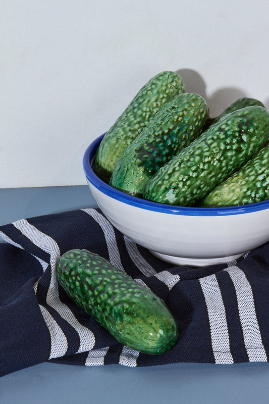Pepino réplica de cerámica esmaltada