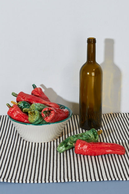 Pimiento freír réplica de cerámica esmaltada
