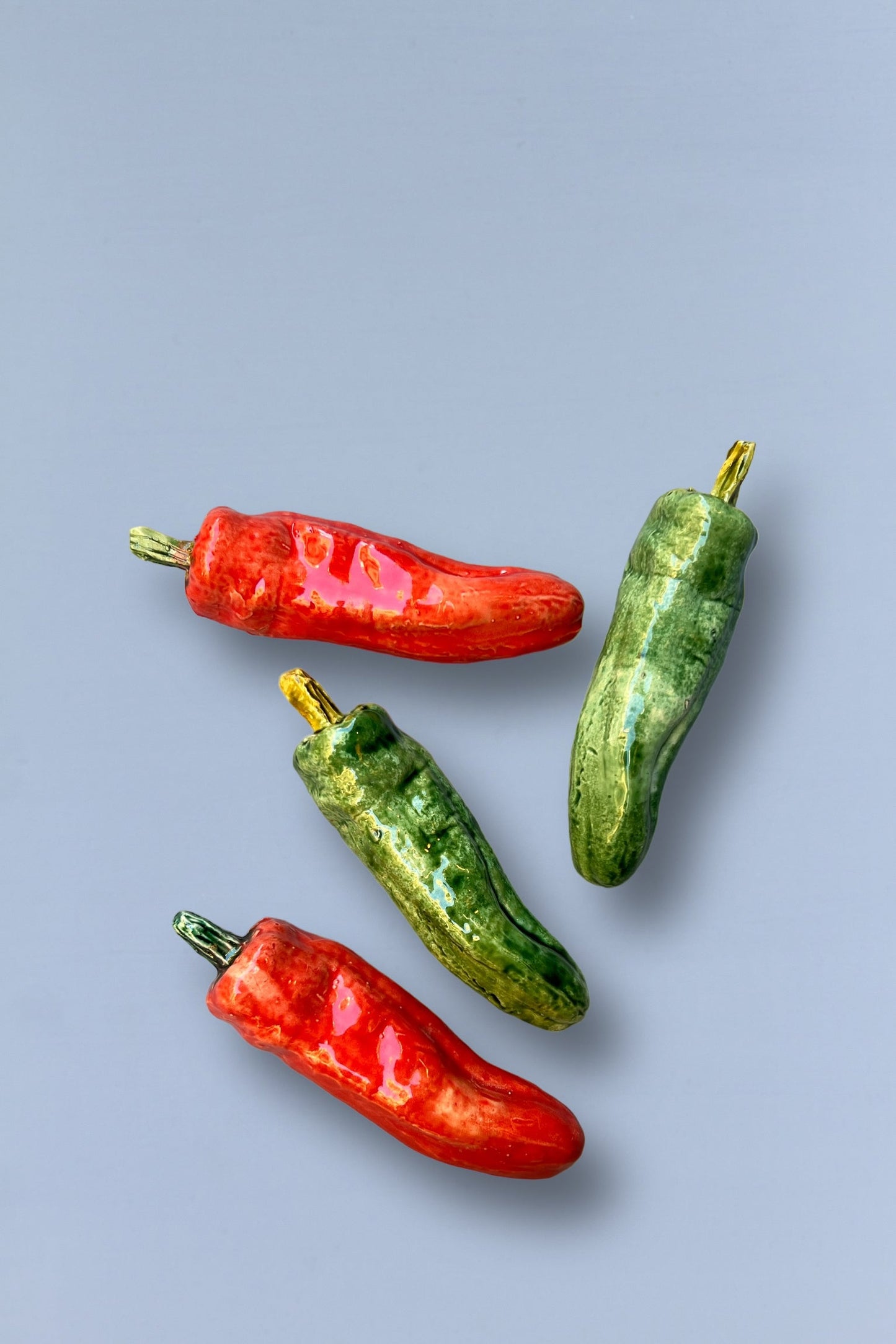 Pimiento freír réplica de cerámica esmaltada