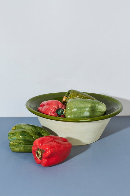 Pimiento réplica de cerámica esmaltada