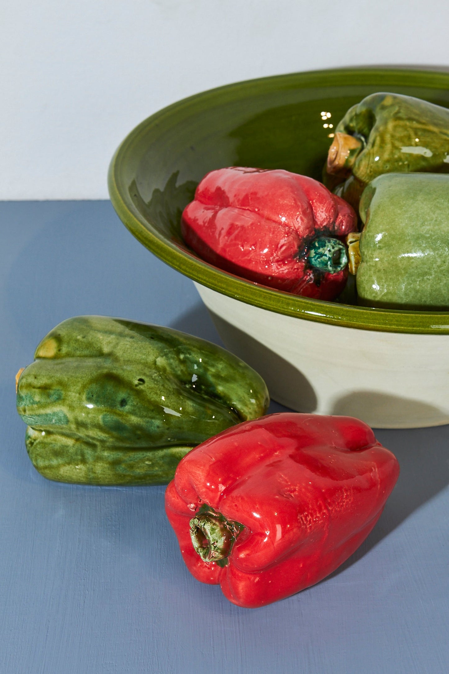 Pimiento réplica de cerámica esmaltada