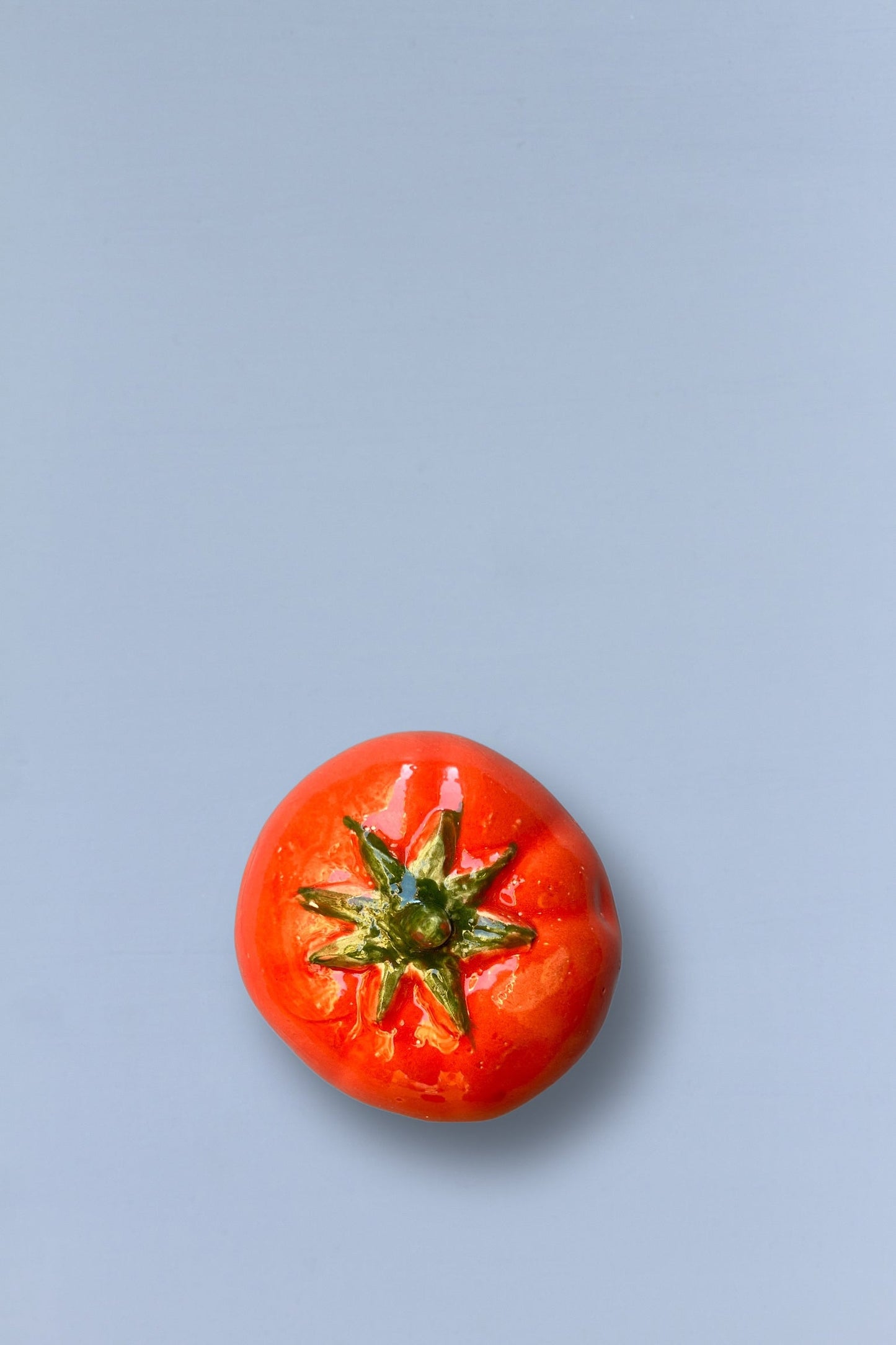 Tomate réplica de cerámica esmaltada