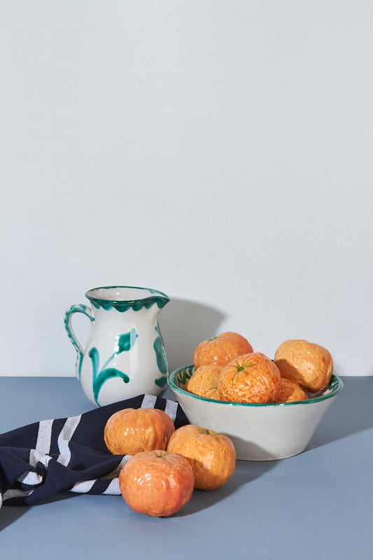 Mandarina réplica de cerámica esmaltada
