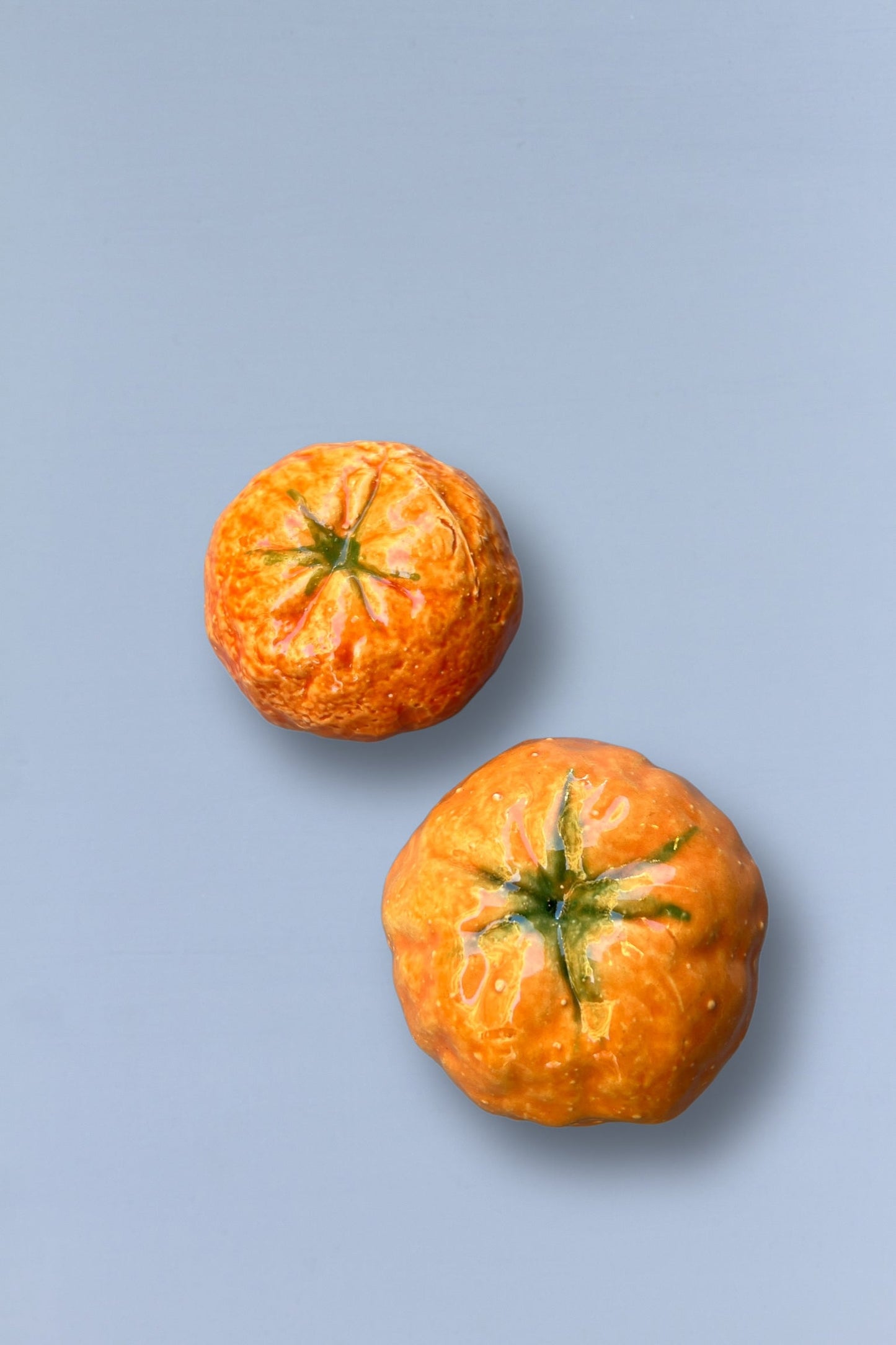 Mandarina réplica de cerámica esmaltada