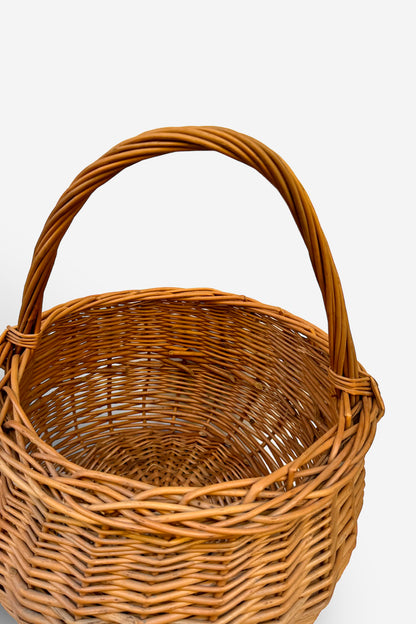 Cesta redonda mimbre natural