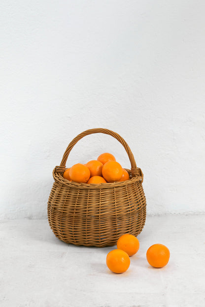 Cesta redonda mimbre natural