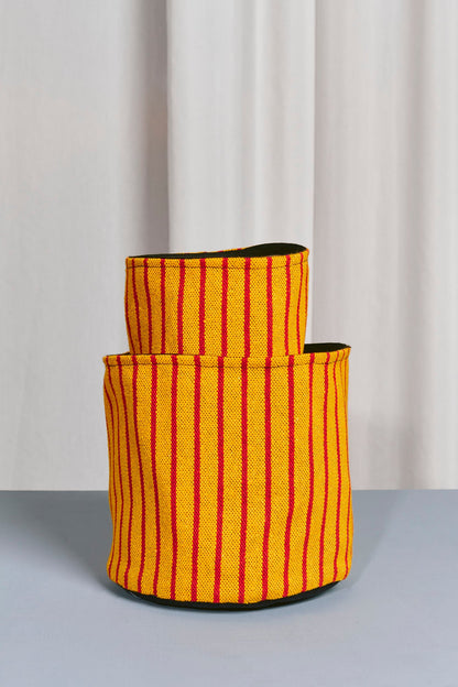 Cesto loneta estribera rojo y amarillo