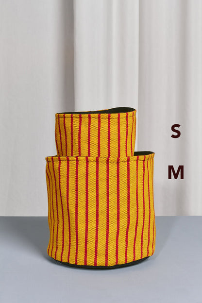 Cesto loneta estribera rojo y amarillo