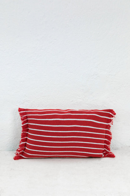 Funda cojín rayas granada rojo 30cmx45cm