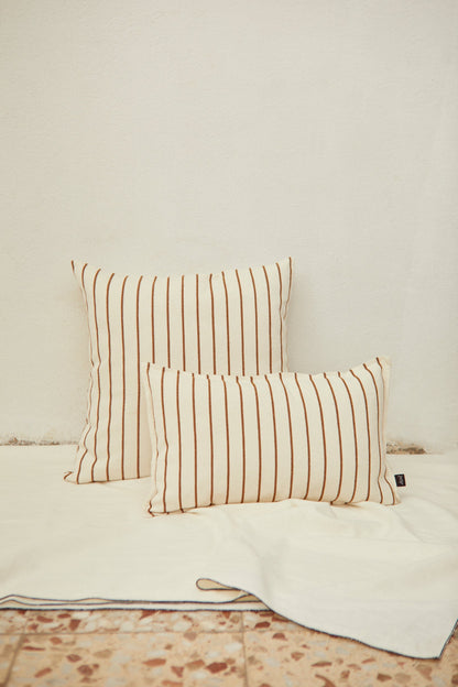 Funda cojín loneta caramelo