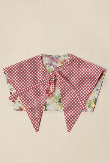 Cuello tejido jacquard flores amapolas