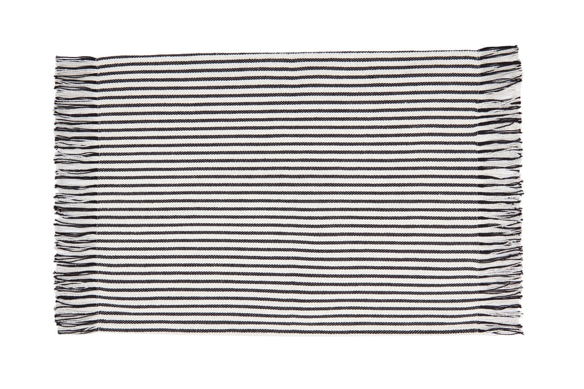Mantel individual loneta estribera blanco y negro (pack de 2)