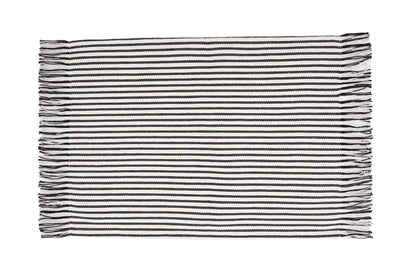 Mantel individual loneta estribera blanco y negro (pack de 2)
