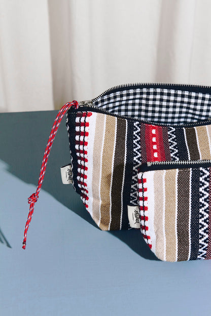 Neceser/estuche tejido manchego rojo