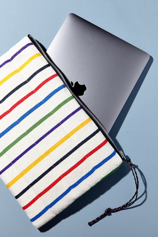 Funda de ordenador tejido canario mix color