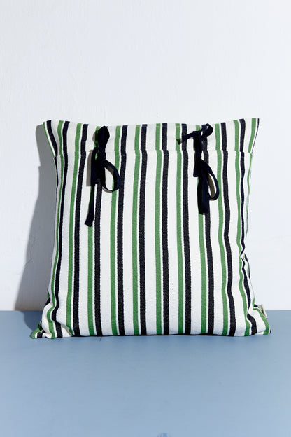 Funda cojín loneta verde y negro 50cmx50cm